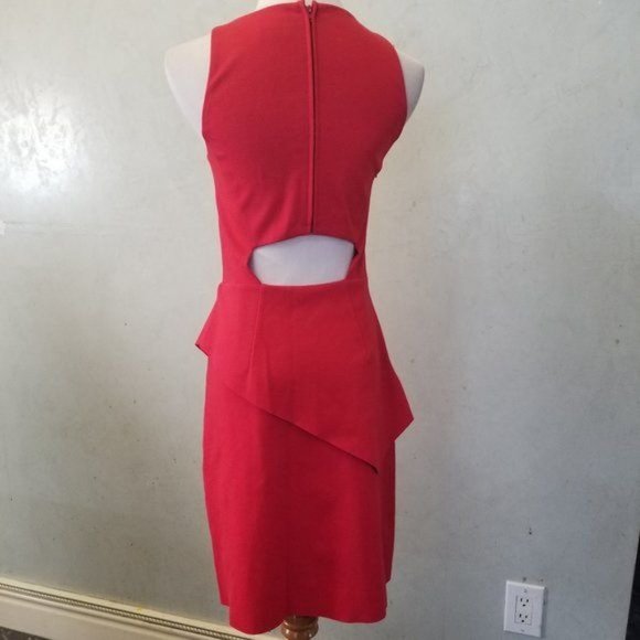 $195 Pure Navy red sleeveless Open Back Overlay dress women's size 2 (267) - Picture 7 of 7